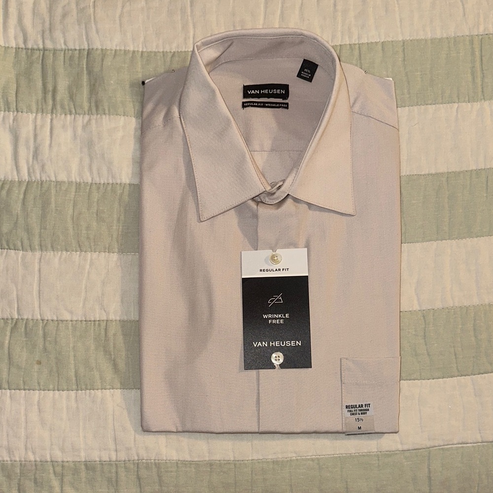 Van Heusen Men's Beige Dress Shirt